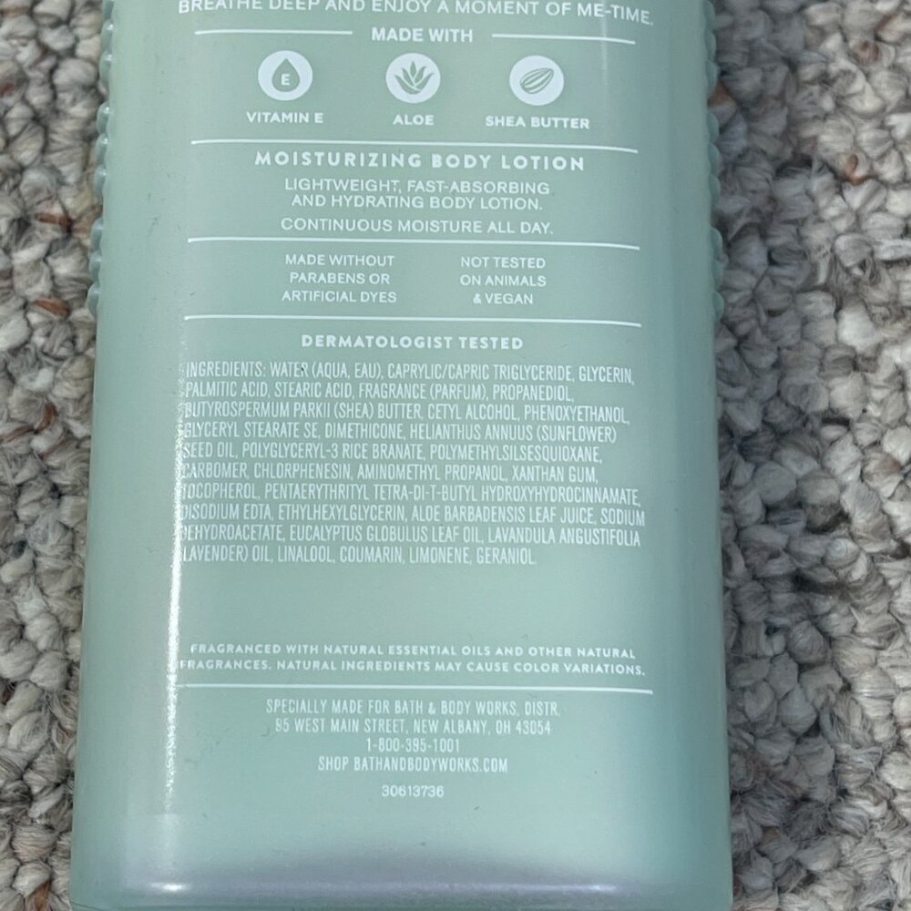Aroma Eucalyptus Lavender Moisturizing Body Lotion 6.5 oz Bath & Body Works - Picture 4 of 5
